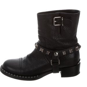 Miu Miu Moto Boots - Black Leather - 39